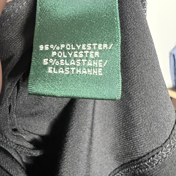 Lauren Ralph‎ Lauren Dress Womens Size 4 Black Gold Shimmer Ruched Slimming - Picture 11 of 16